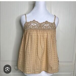 American Eagle Outfitters Tan Lace Camisole
